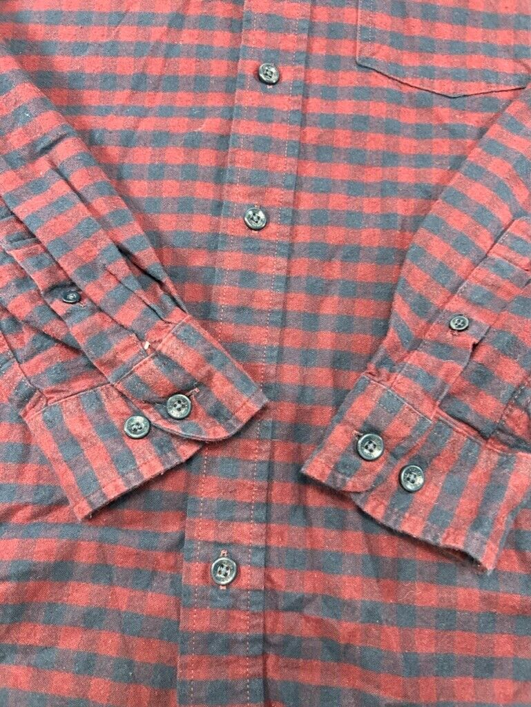 L.L. Bean Single Pocket Plaid Long Sleeve Button Up Shirt Size Medium