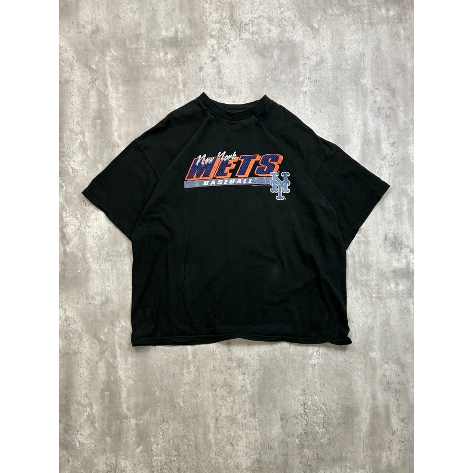 Vintage 2003 New York Mets MLB Spellout Graphic Baseball T-Shirt Size 2XL