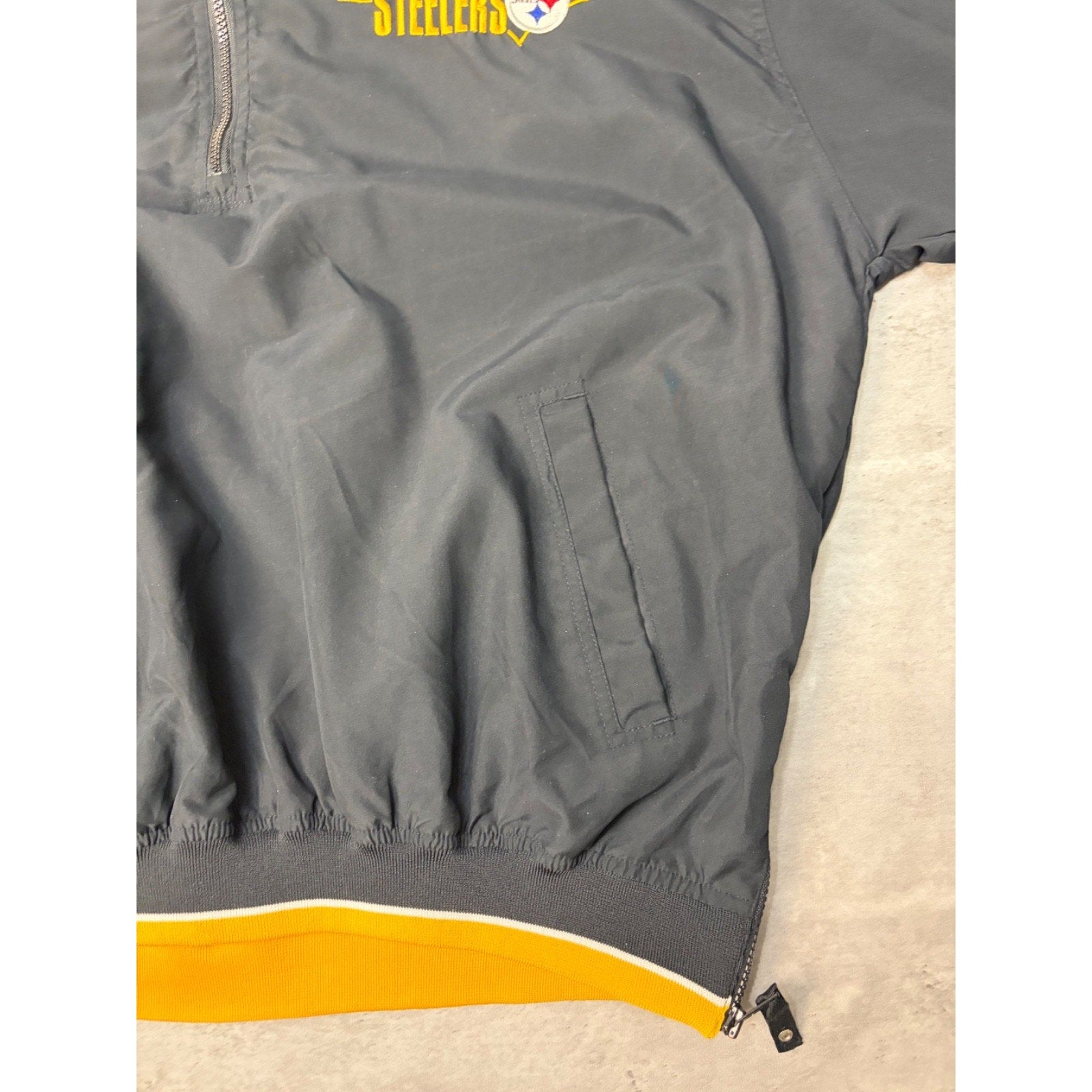 Vintage 90s Pittsburgh Steelers NFL Full Zip Starter Jacket Size 2XL