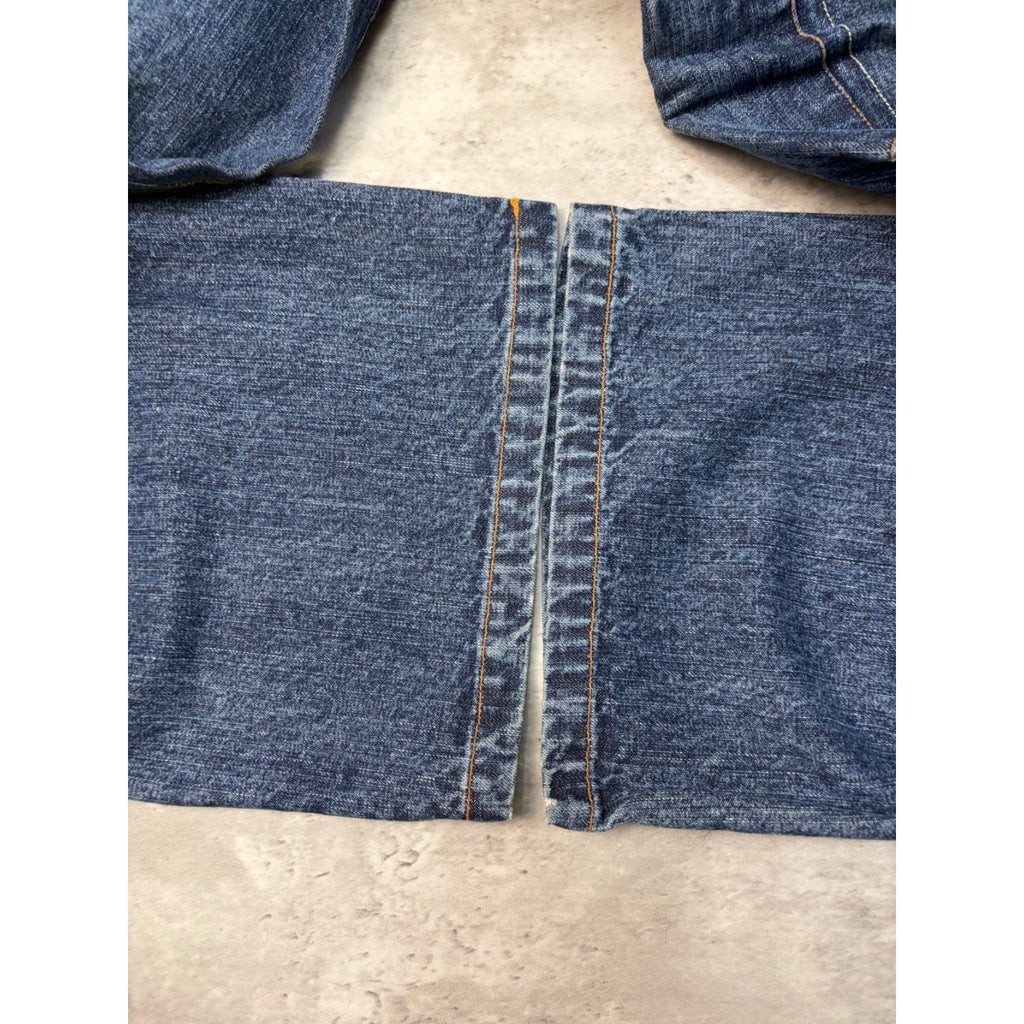 Vintage Y2K Womens Rocawear La Familia Embroidered Medium Wash Denim Pants 26x29