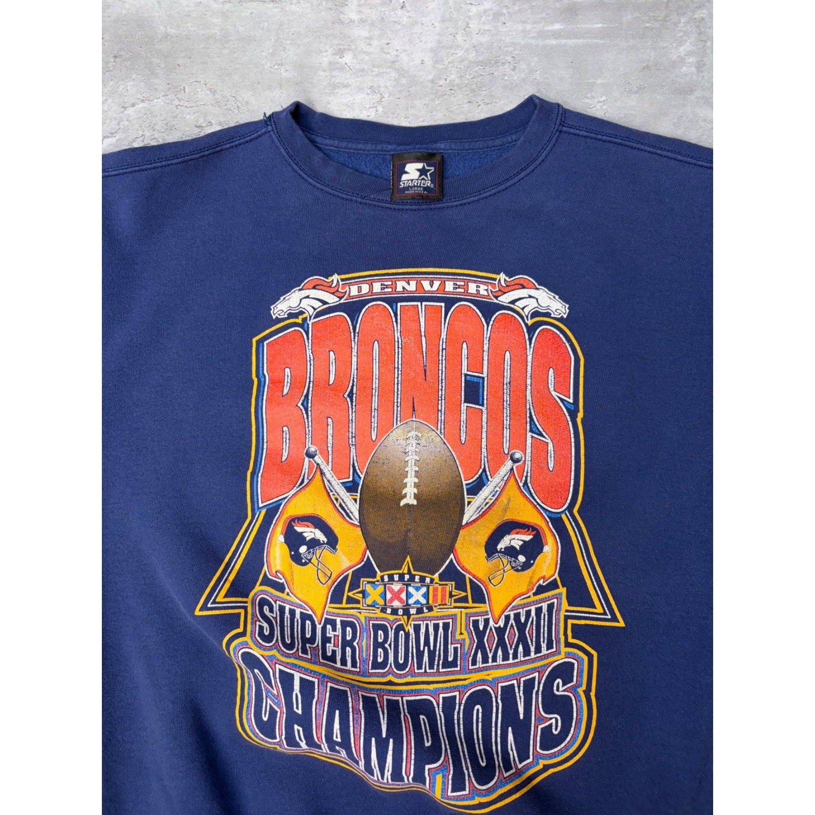 Vintage 1997 Denver Broncos NFL Super Bowl XXXII Sweatshirt Size Large