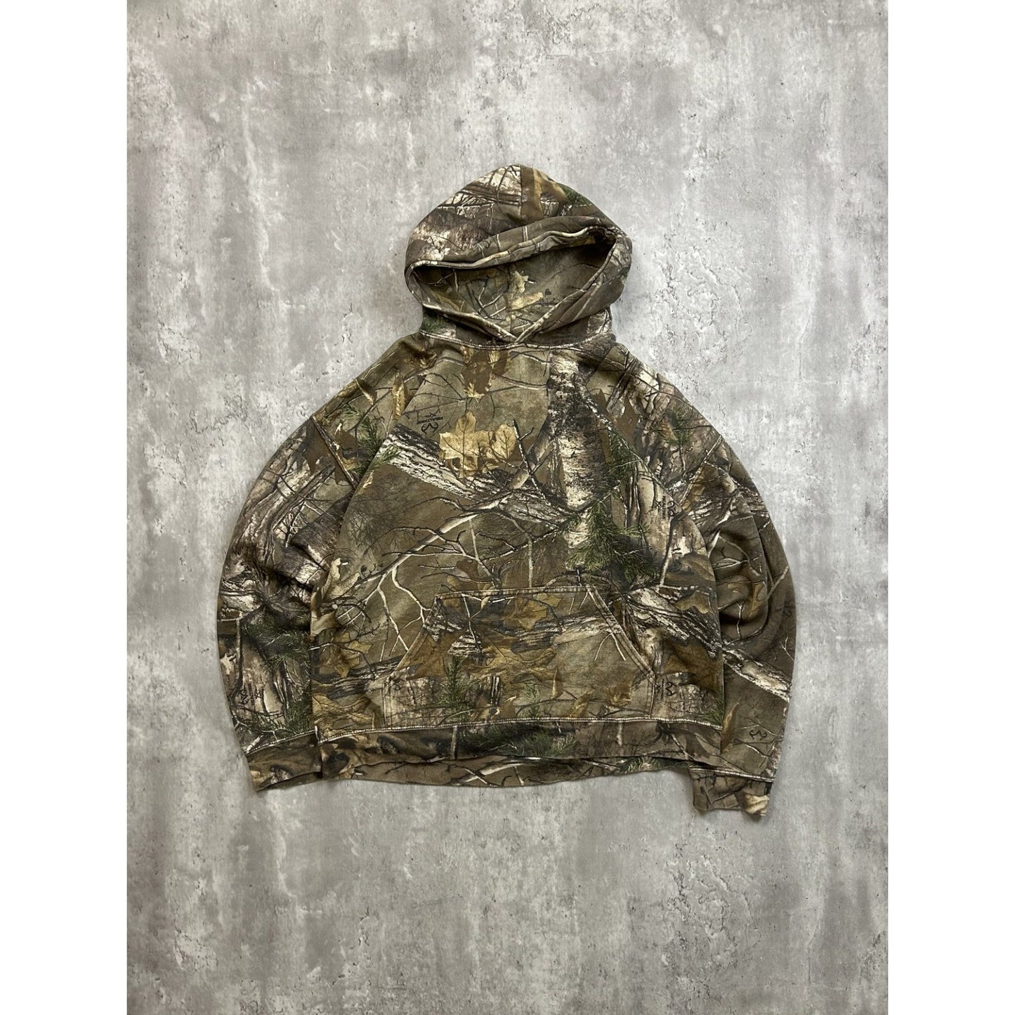 Vintage Realtree Xtra Tree Camo Hooded Hunting Sweatshirt Size Large