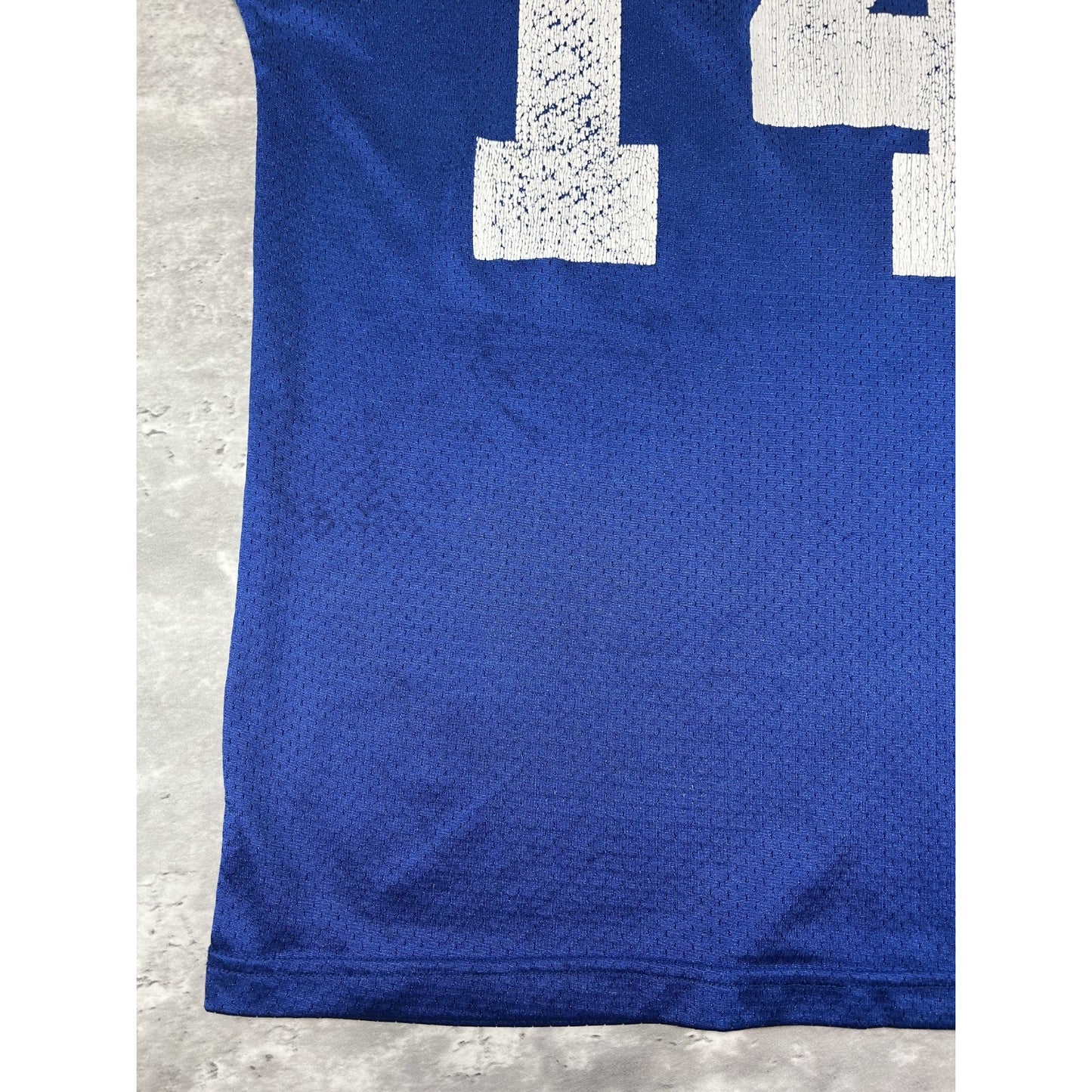Vintage 80s/90s Russell Athletics #14 Mesh Football Jersey Size Large Blue