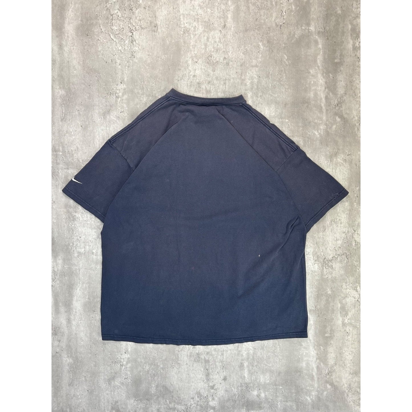 Vintage Nike Mini Swoosh Sleeve Graphic Pocket T-Shirt Size 2XL Blue