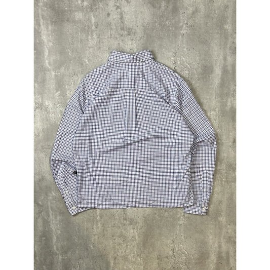 Vintage Chaps Plaid Long Sleeve Reworked Cropped Button Up Shirt Size Medium