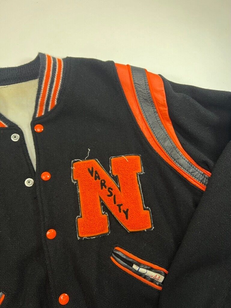 Vintage 80s/90s Speed Line Athletic Wear Embroidered Varsity Jacket Sz 44 Large