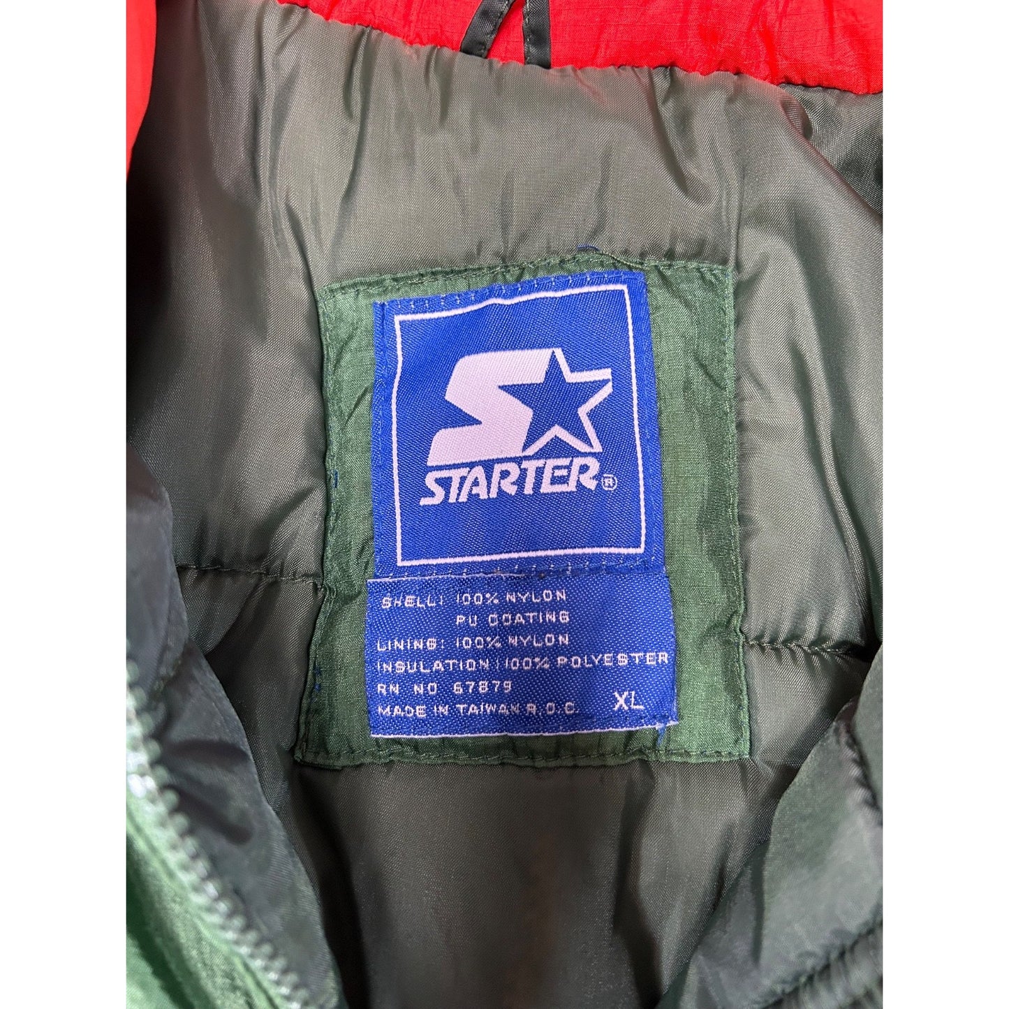 Vintage 90s Miami Hurricanes NCAA Insulated Full Zip Starter Jacket Size XL