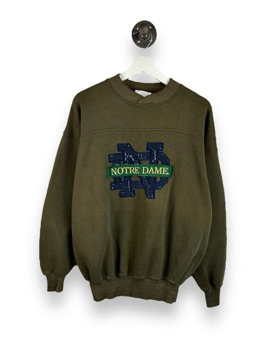 Vintage Notre Dame Fighting Irish NCAA Embroidered Logo Sweatshirt Size Large