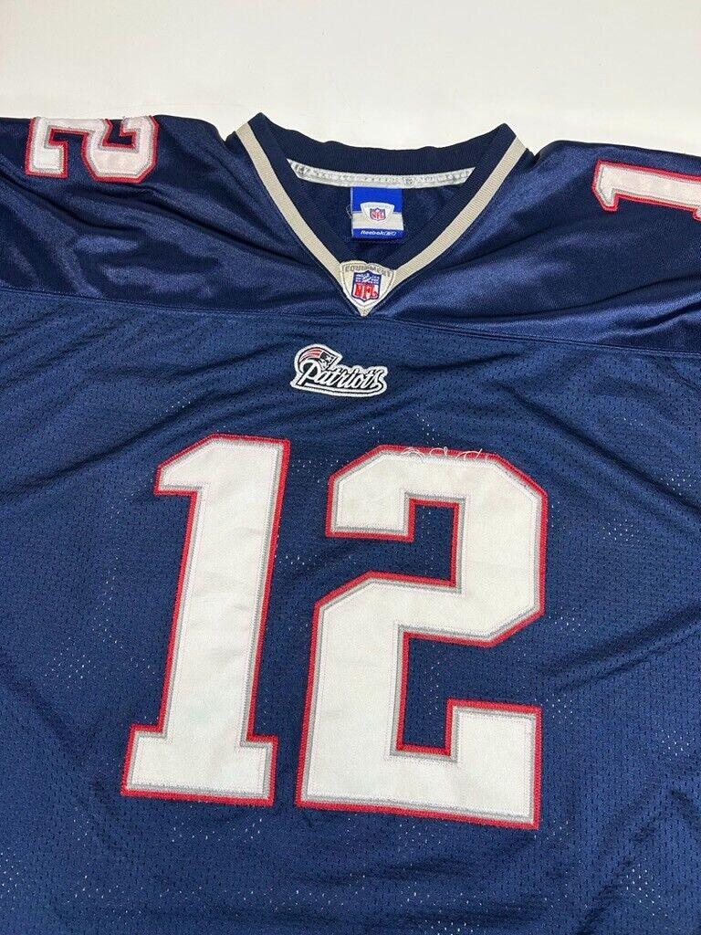 Tom Brady #12 New England Patriots NFL Football Reebok Jersey Size 2XL