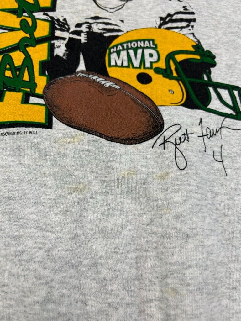 Vintage 90s Brett Favre #4 Green Bay Packers NFL MVP Sweatshirt Size Large