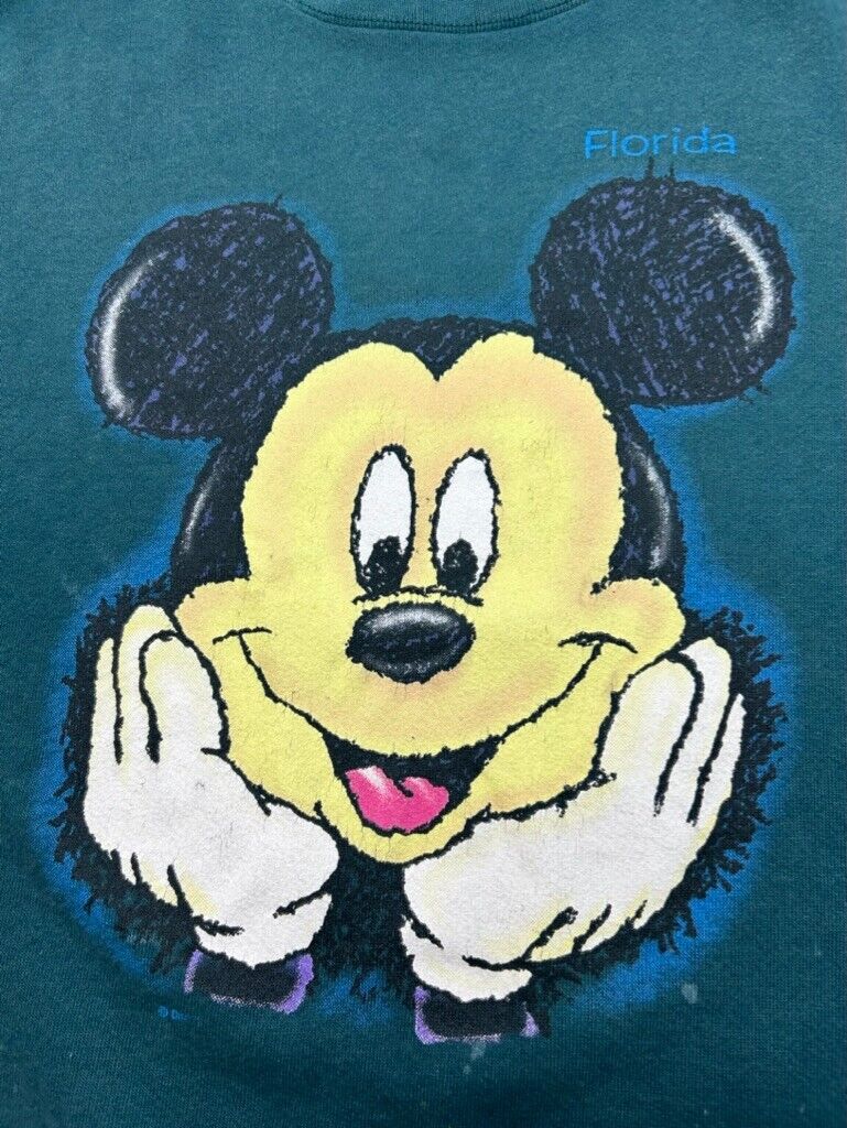 Vtg 90s Disney Mickey Mouse Florida Cartoon Character Graphic Sweatshirt Large