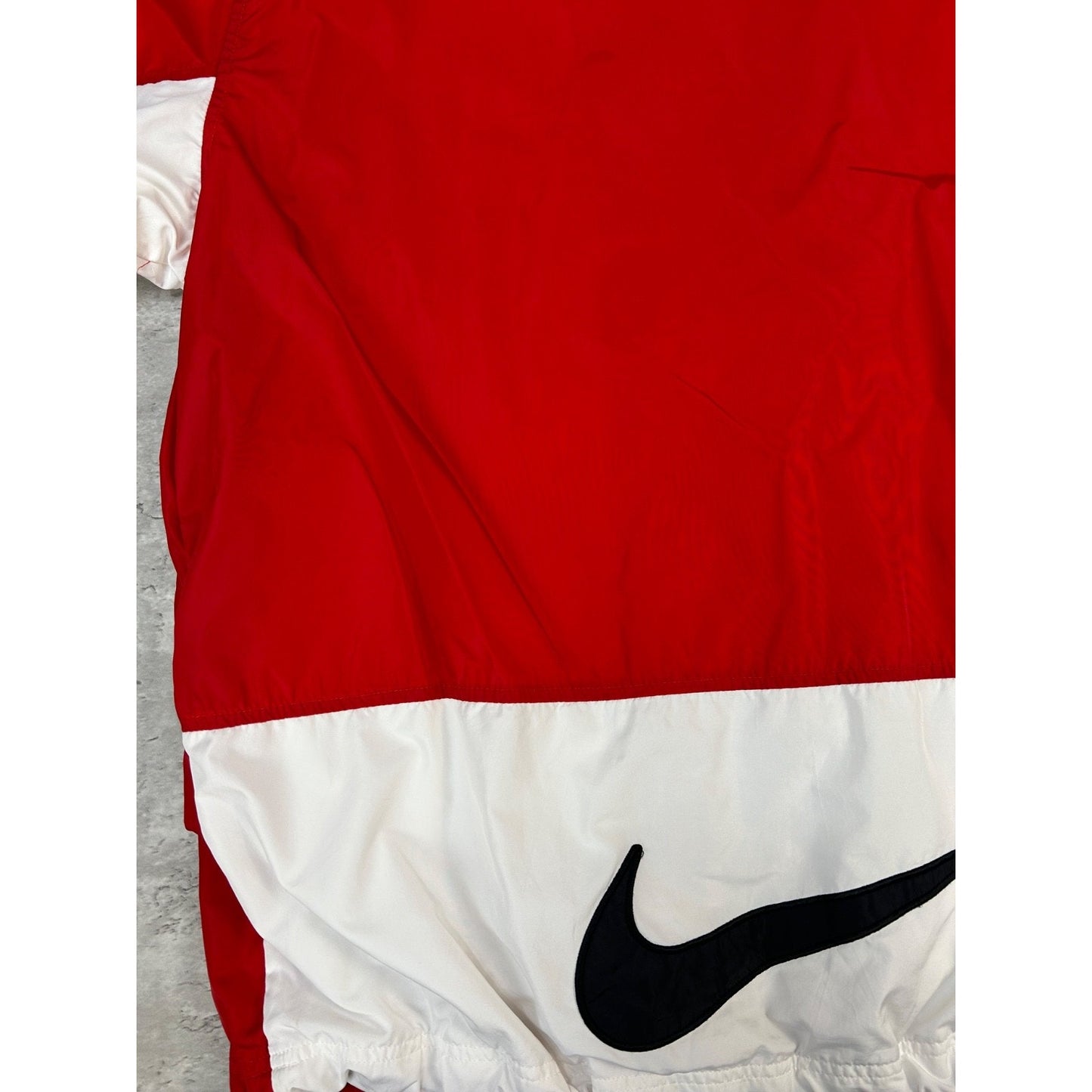 Vintage Nike Embroidered Logo Two Tone Windbreaker Jacket Size Large Red