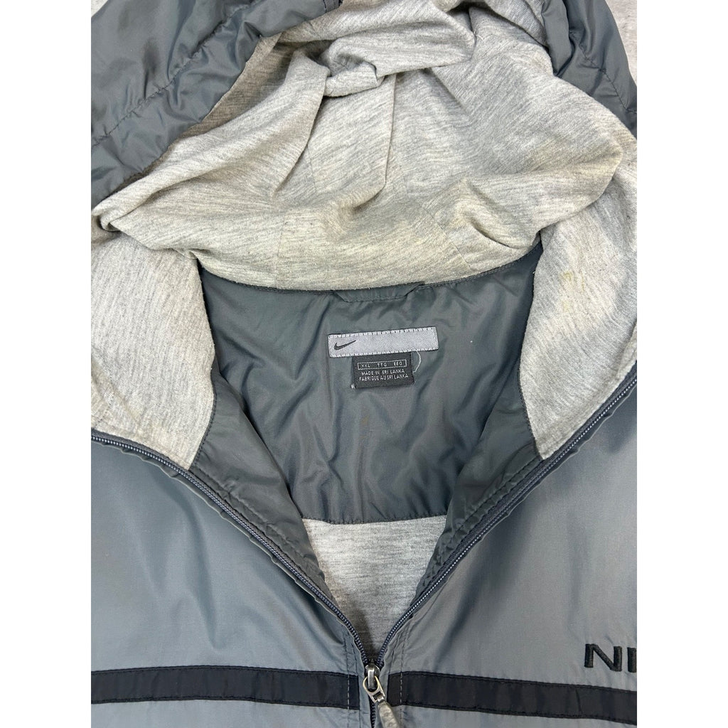 Vintage 2000s Nike Embroidered Spellout Hooded Windbreaker Jacket Size 2XL