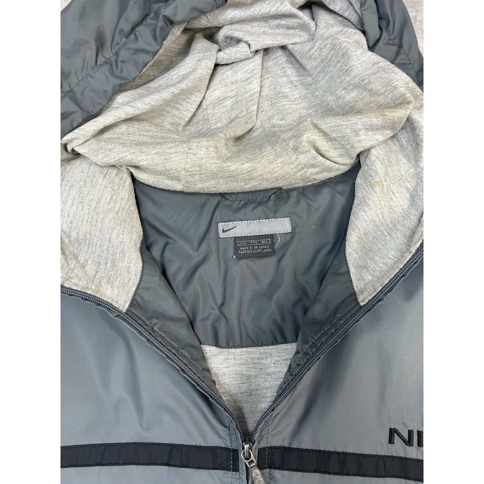 Vintage 2000s Nike Embroidered Spellout Hooded Windbreaker Jacket Size 2XL