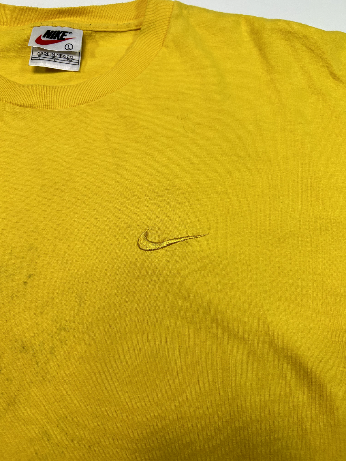 Vintage 90s Nike Embroidered Mini Swoosh Tonal T-Shirt Size Large