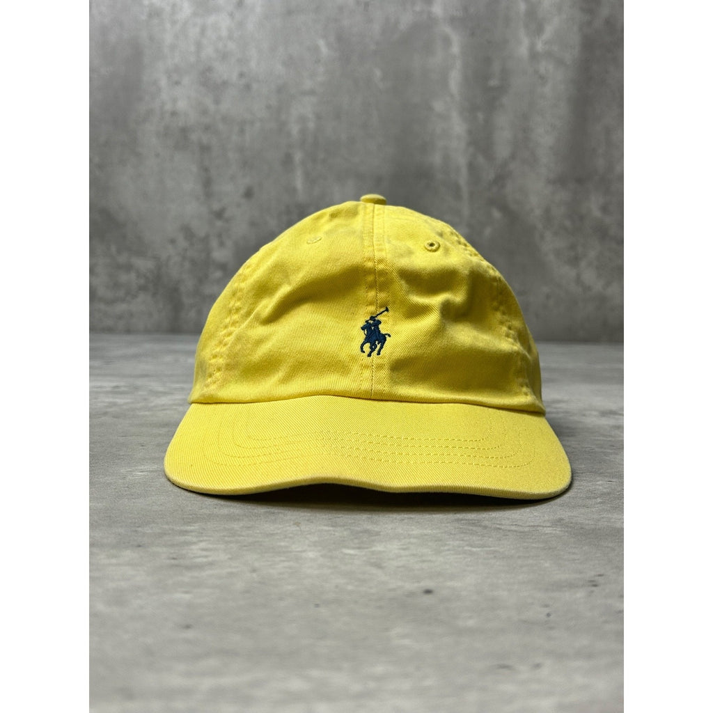 Vintage Polo Ralph Lauren Embroidered Pony Yellow Strapback Hat OSFA