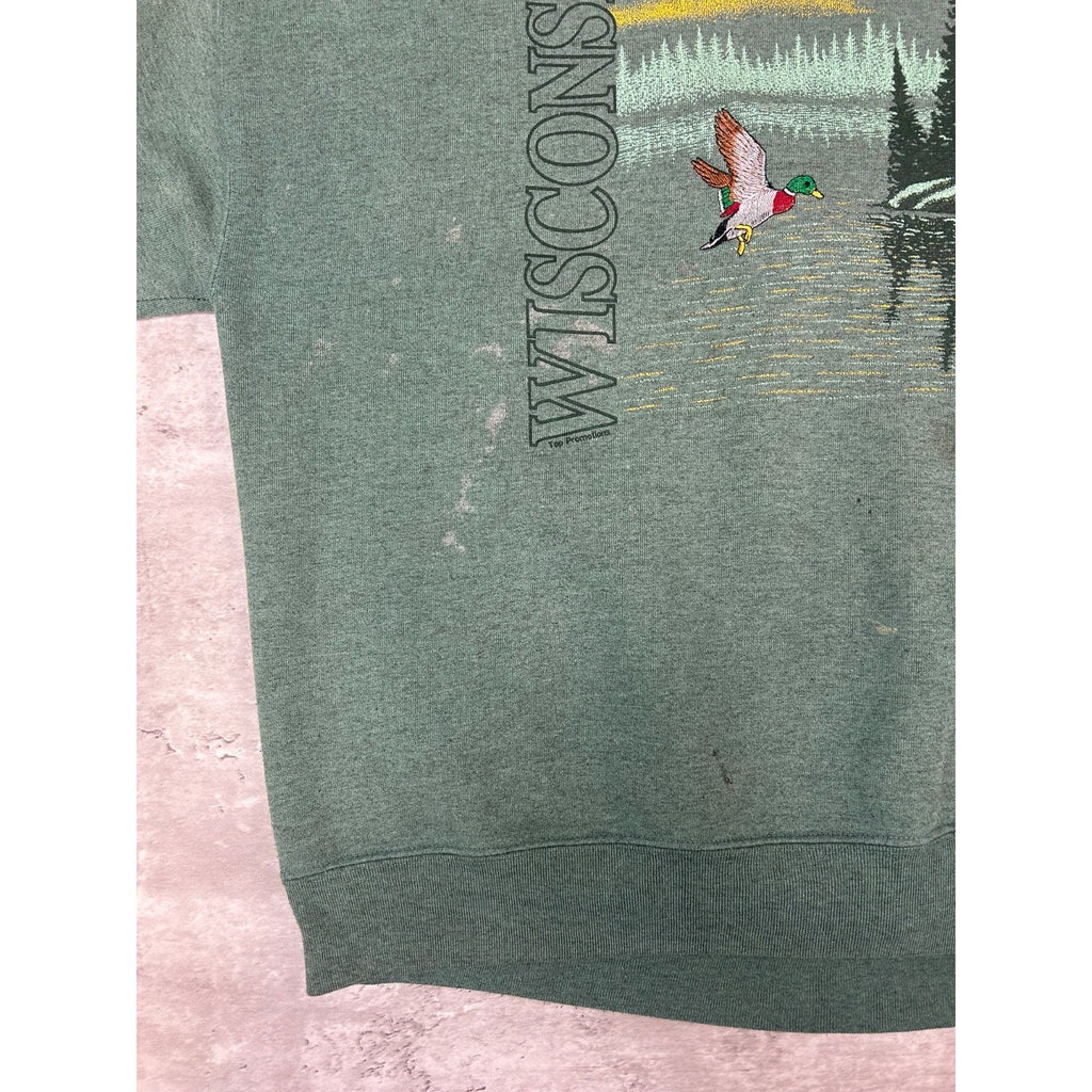 Vintage 90s Minnesota Duck Nature Graphic Wildlife Destination Sweatshirt Sz XL
