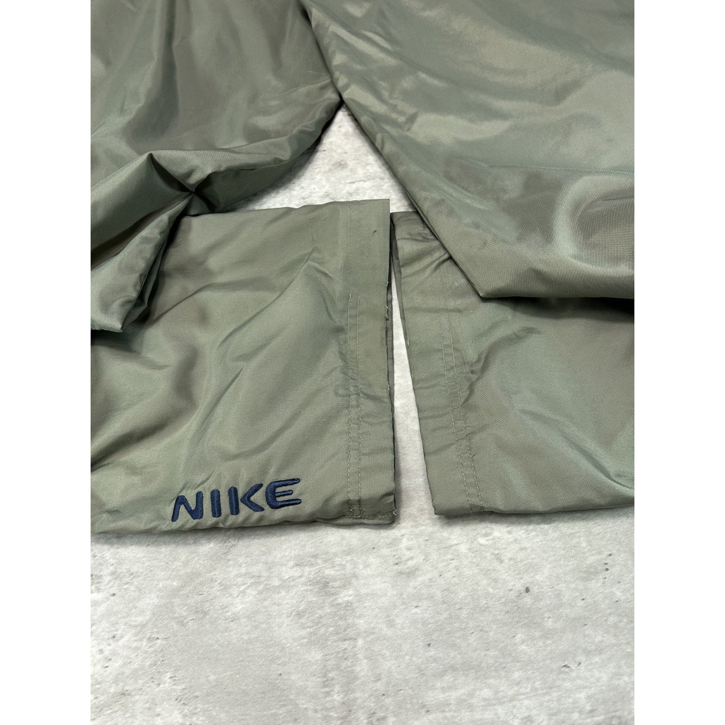 Vintage Y2K Nike Embroidered Spellout Earth Tone Nylon Track Pants Size Medium