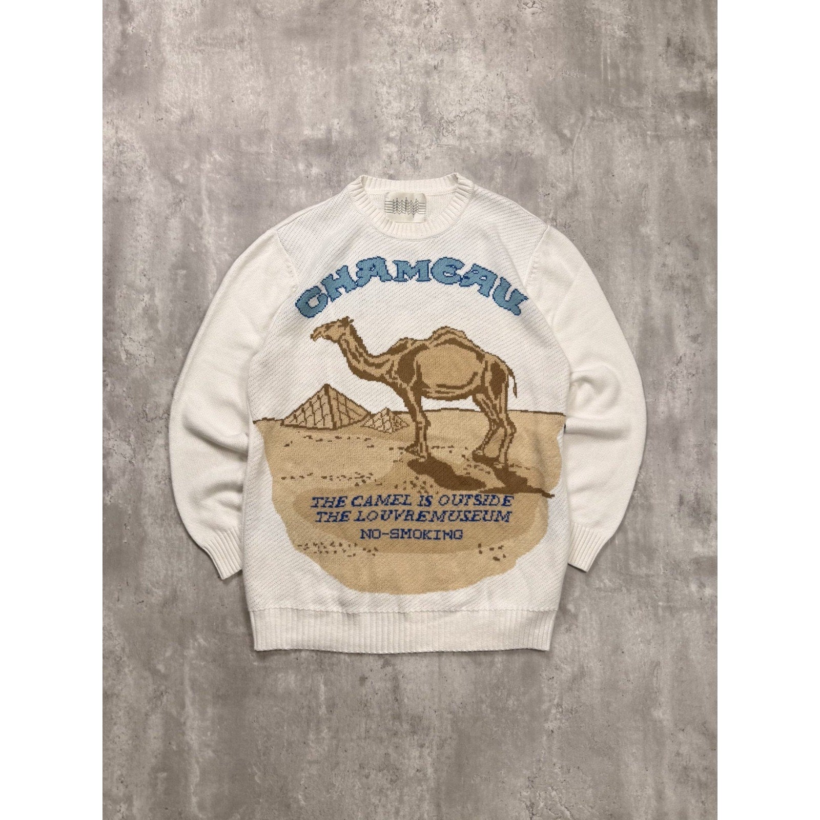 Vintage 80s/90s Camel Cigarettes Graphic Knit Sweater Size 2XL