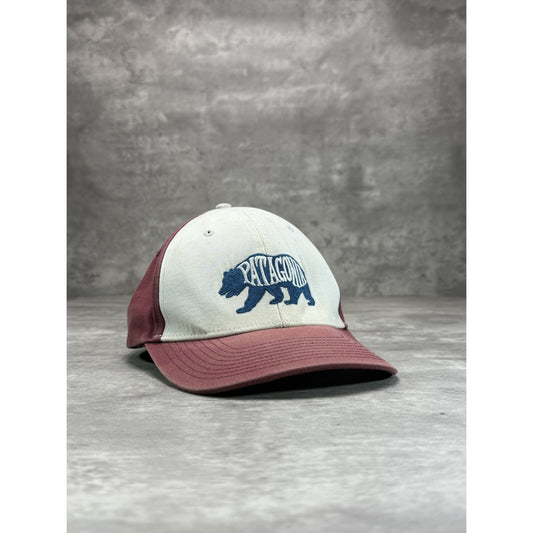 Patagonia Embroidered Bear Spellout Trucker Snapback Hat OSFA