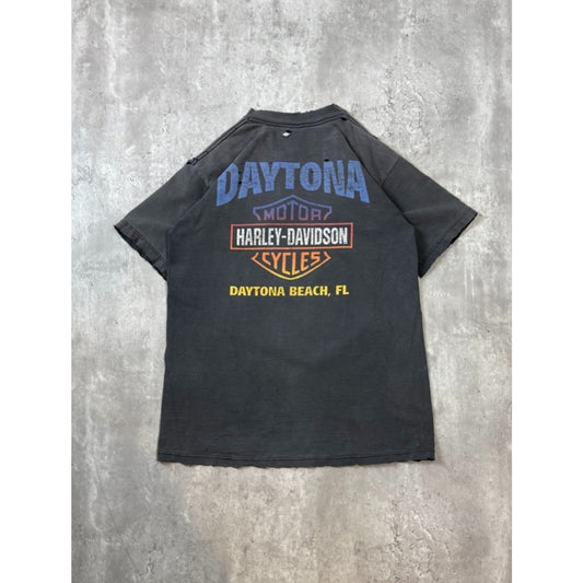 Vintage 90s Harley Davidson Motorcycles Flaming Classic Logo T-Shirt Size Medium