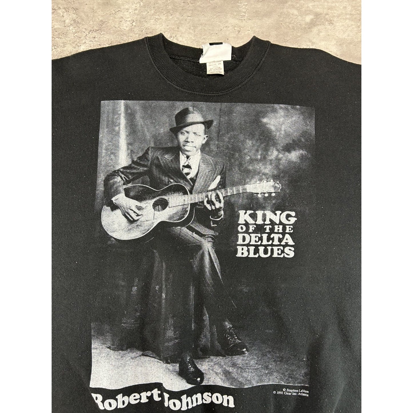 VTG 1991 Robert Johnson KIng Of Blue Portrait Graphic Music Sweatshirt Sz XL