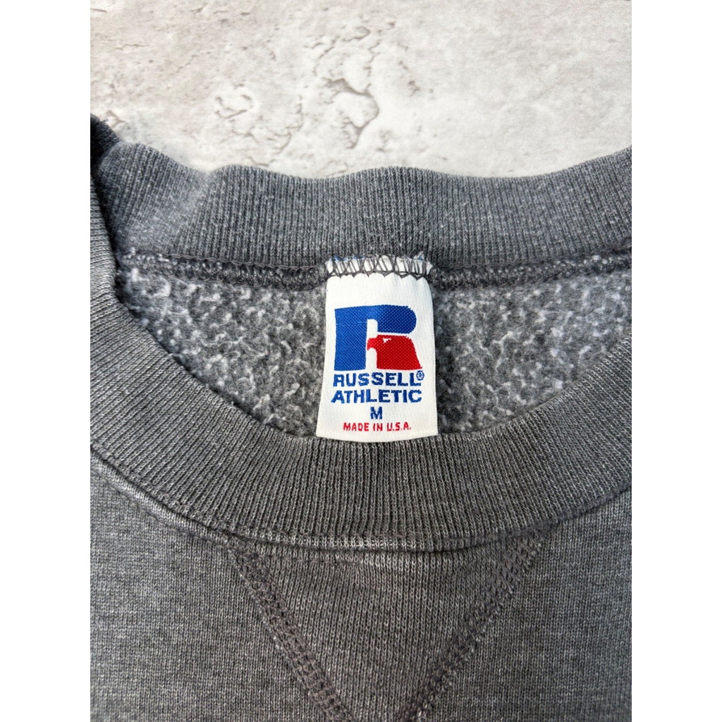 Vintage 90s Russell Athletics Black Pullover Crewneck Sweatshirt Size Medium
