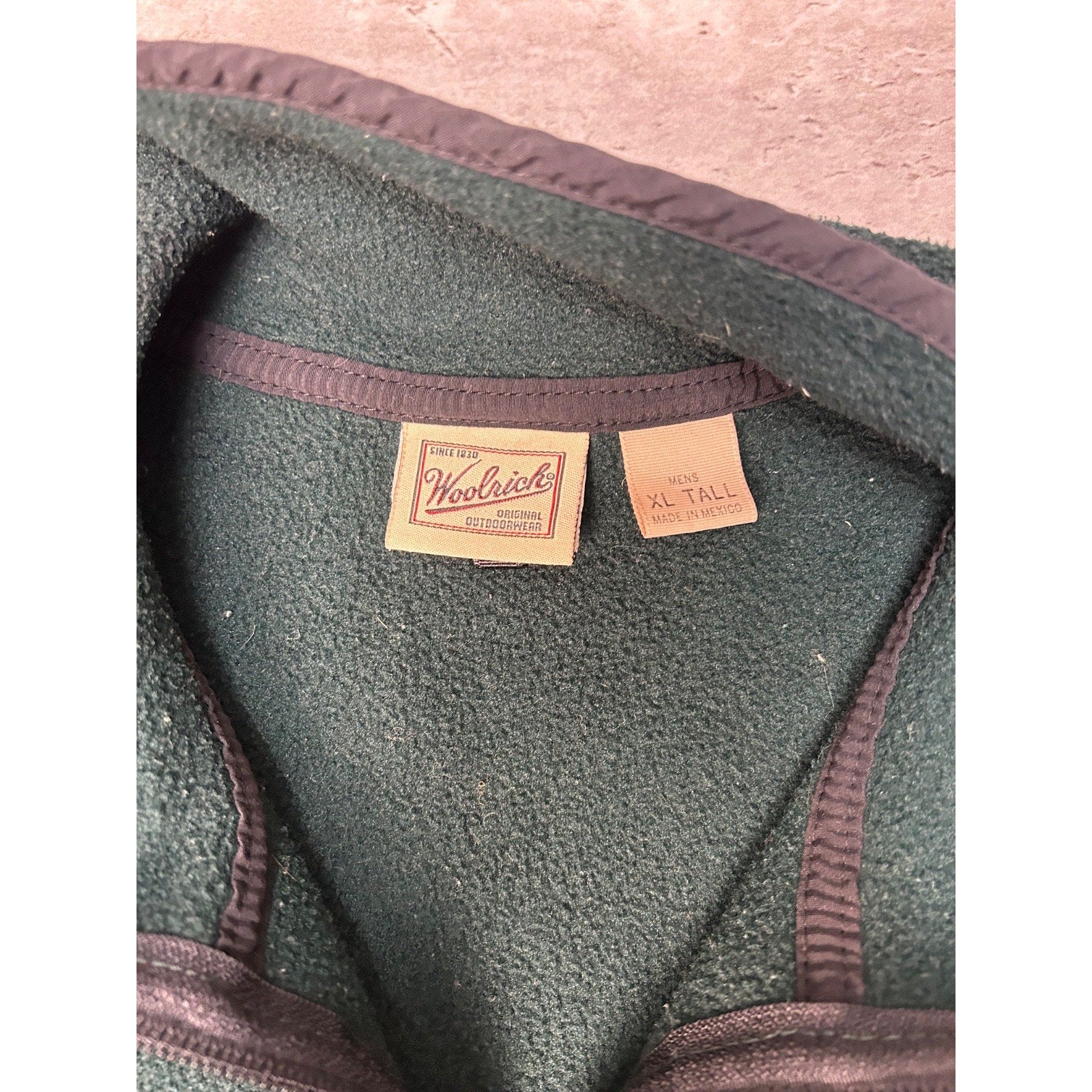 Vintage Woolrich 90s Earth Tone 1/2 Zip Pullover Fleece Sweatshirt Size XLT