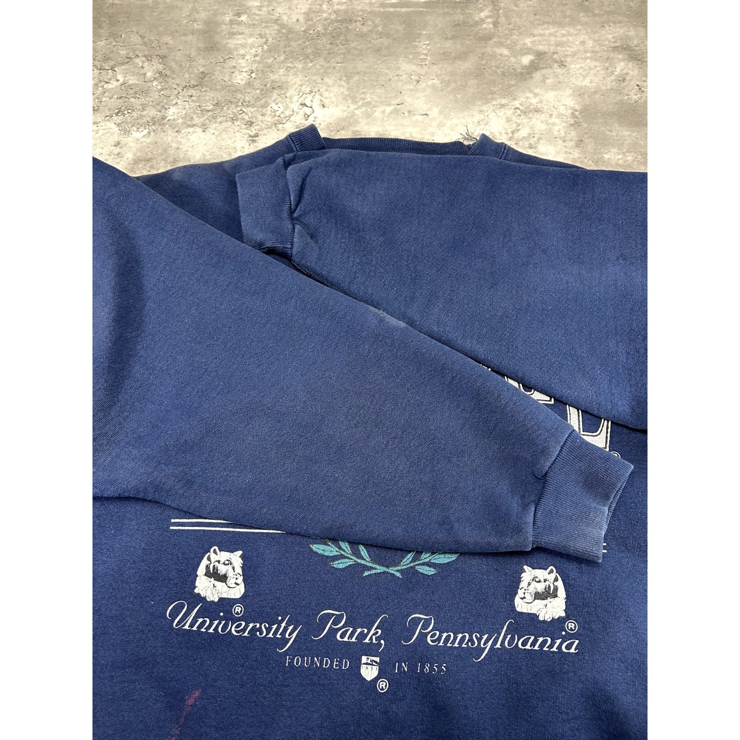 Vintage 90s Penn State Nittany Lions NCAA Crest Spellout Graphic Sweatshirt Med