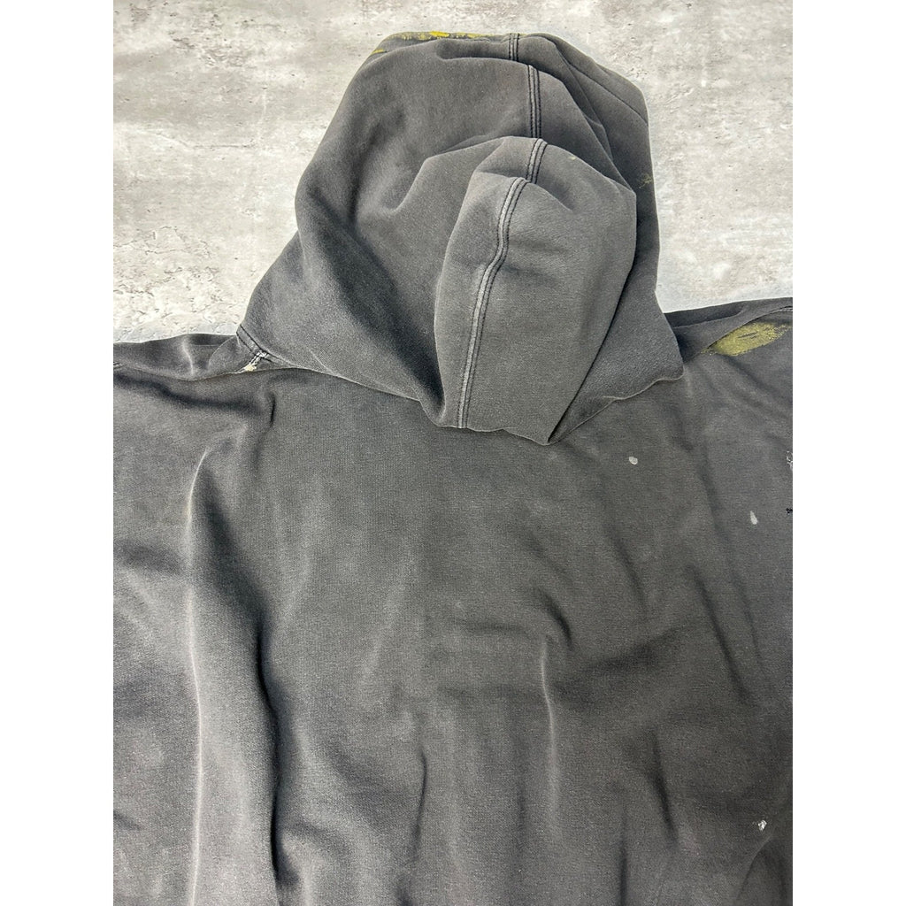 Vintage Harley Davidson Distressed Embroidered Logo Hooded Sweatshirt Size Large