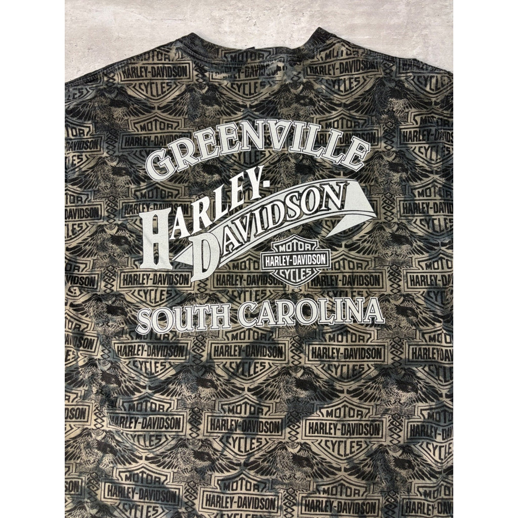 Vintage 1999 Harley Davidson Classic Logo All Over Print T-Shirt Size Large