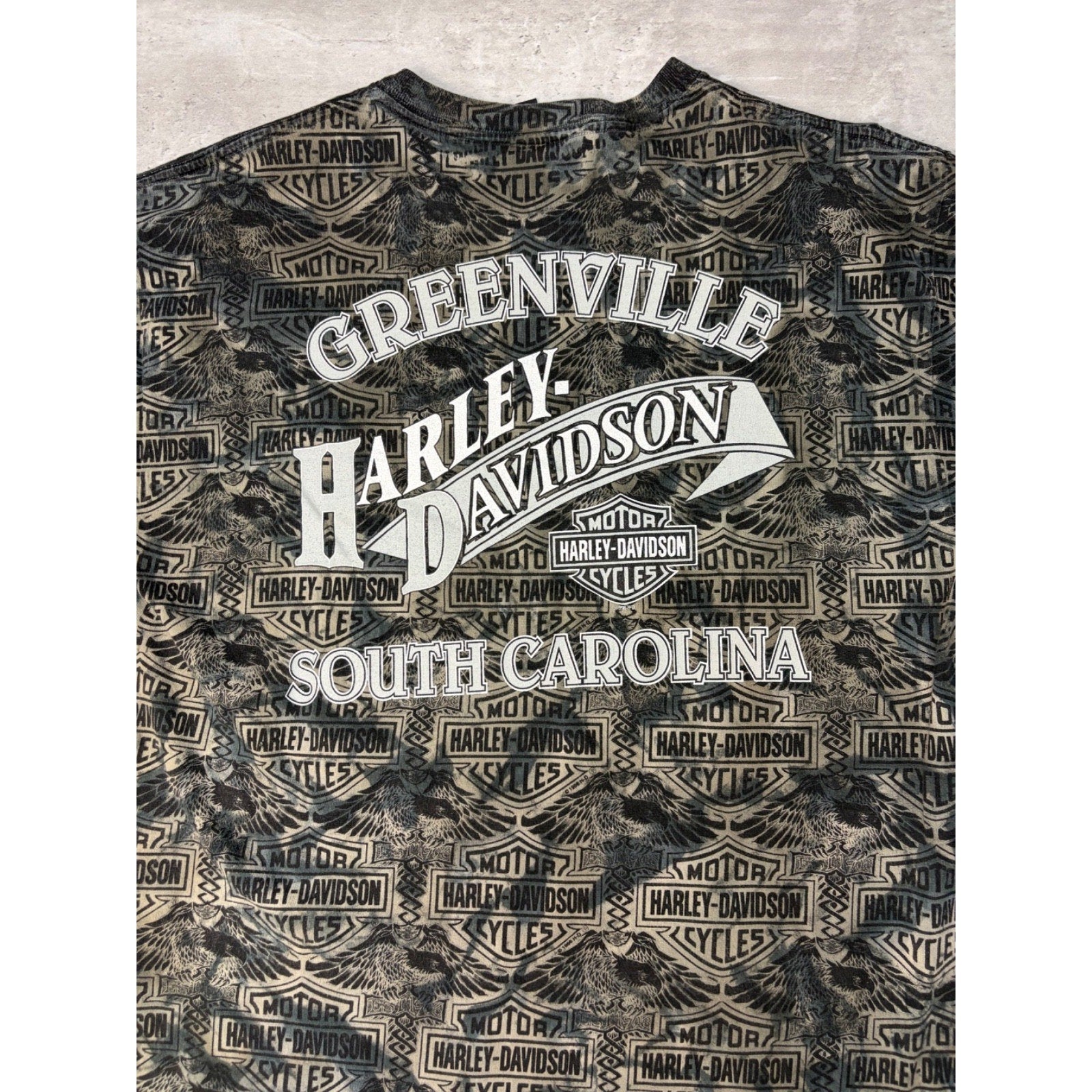 Vintage 1999 Harley Davidson Classic Logo All Over Print T-Shirt Size Large