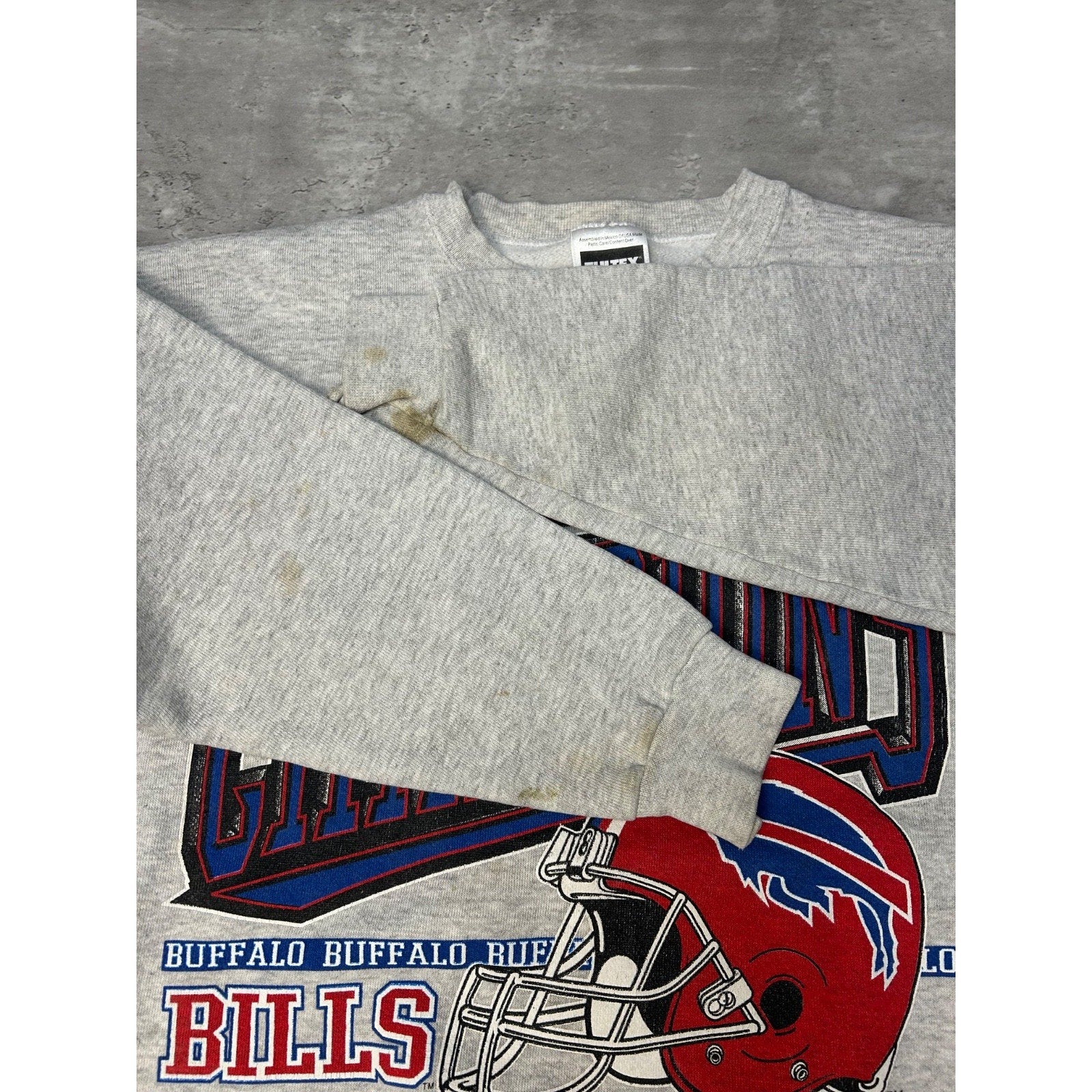 Vintage 1995 Buffalo Bills NFL AFC Eastern Champs Graphic Sweatshirt Size Medium