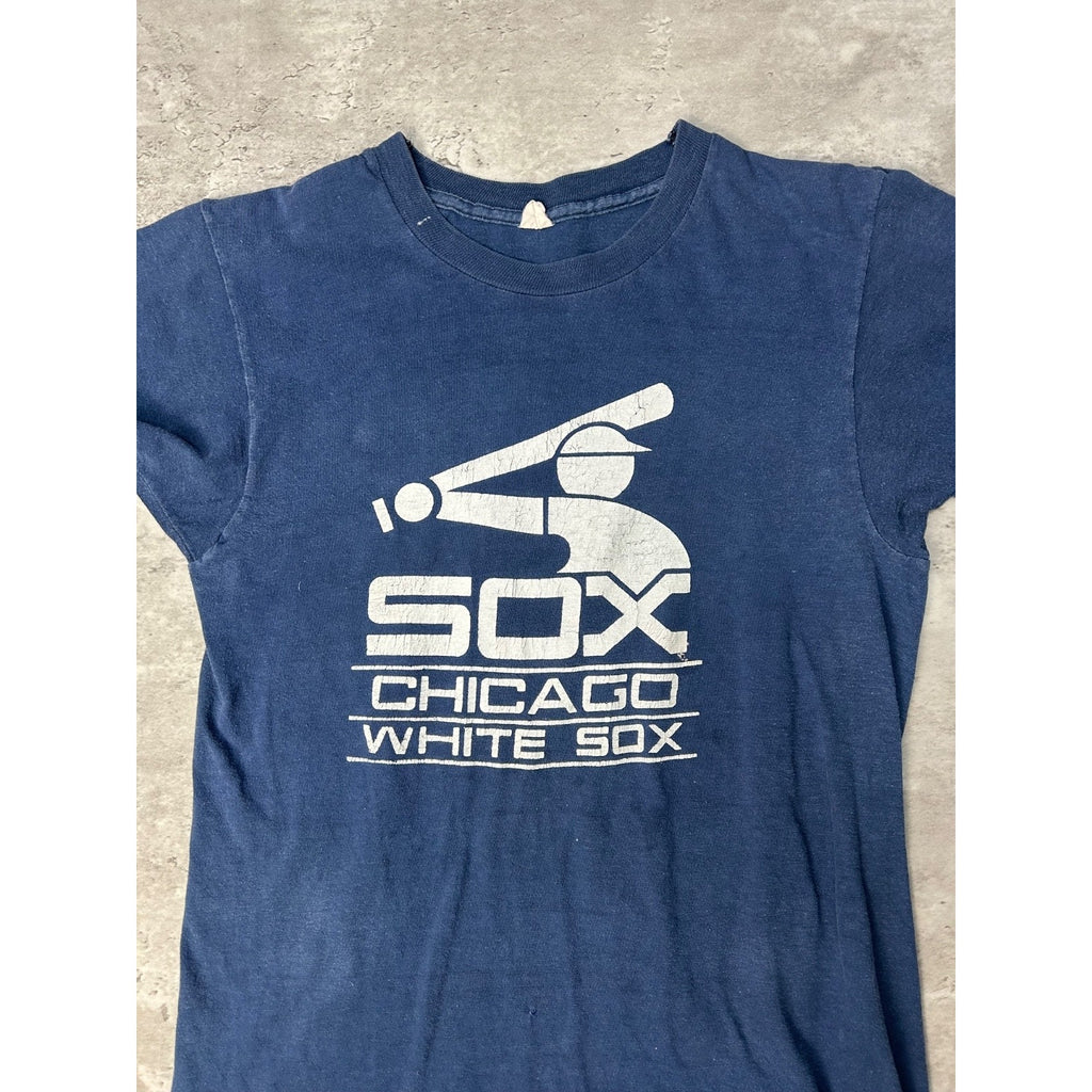 Vintage 80s Chicago White Sox MLB Retro Logo Graphic T-Shirt Size Medium