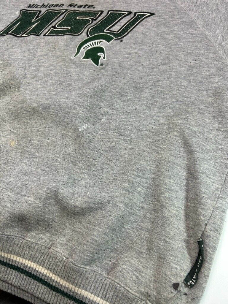 Vintage Michigan State Spartans NCAA Distressed Collegiate Sweatshirt Size XL