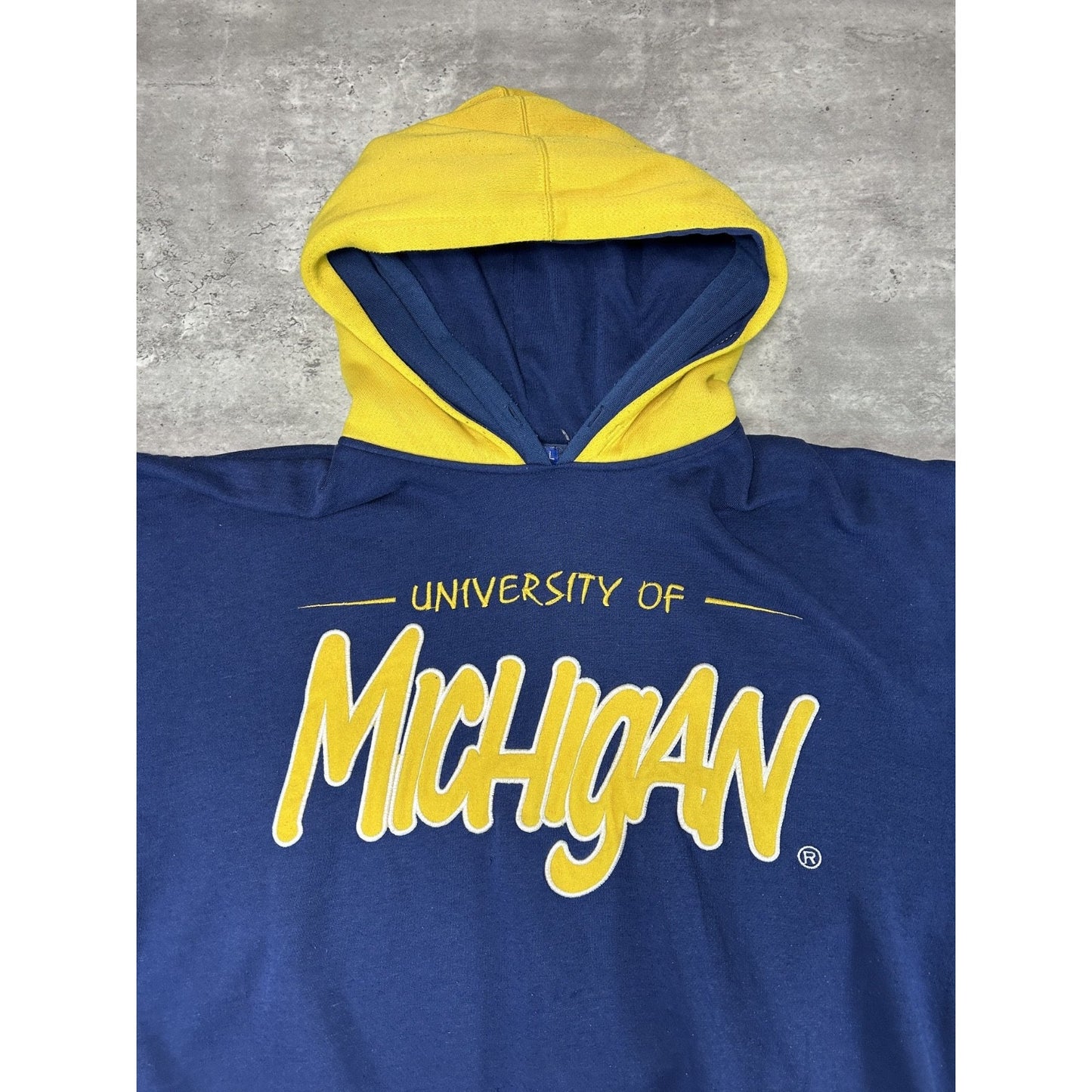 Vintage 90s Michigan Wolverines NCAA Starter Double Hood Sweatshirt Size Large