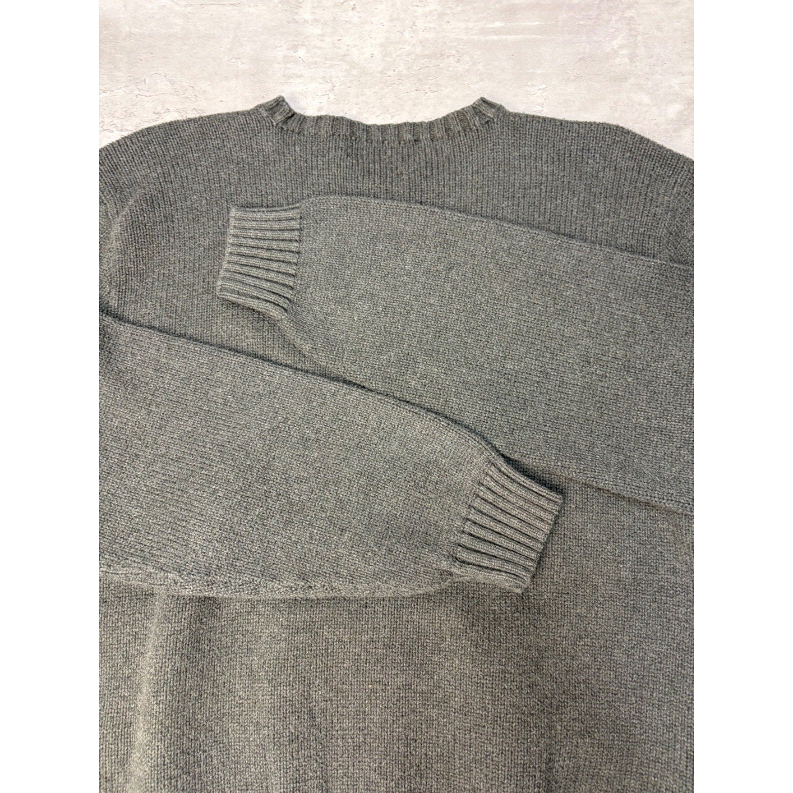 Vintage Polo Ralph Lauren Embroidered Pony Gray Knit Sweater Size XL