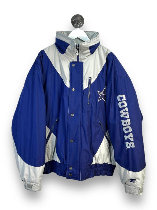 Vintage 90s Dallas Cowboys NFL Insulated Full Zip Football Jacket Size XL Blue