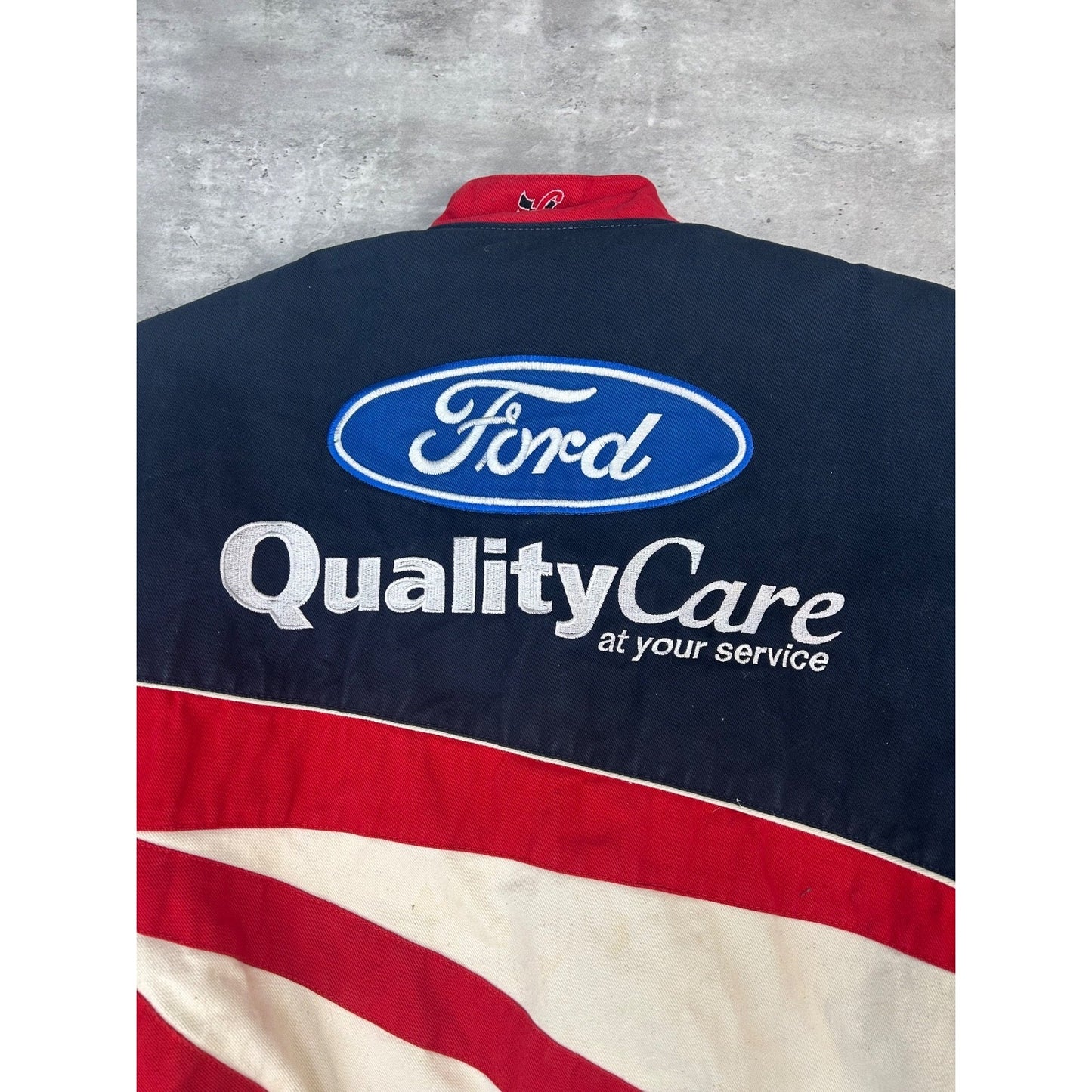 Vintage Dale Jarrett #88 Nascar Embroidered Patches Racing Jacket Size Large