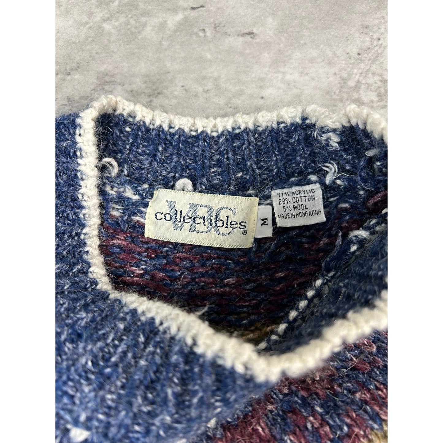 Vintage 80s/90s Abstract Striped Knit Grandma Sweater Size Medium