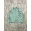 Vintage Chaps Plaid Print Reworked Cropped Long Sleeve Button Up Shirt Sz Large