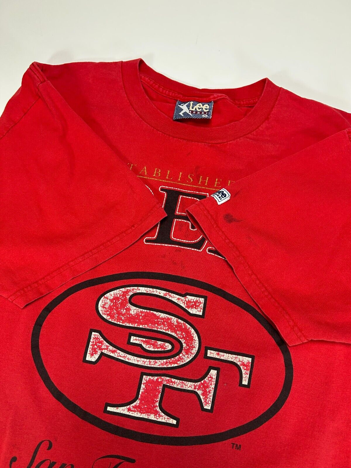 Vintage 1995 San Fransisco 49ers Football NFL Big Graphic Lee T-Shirt Size XL