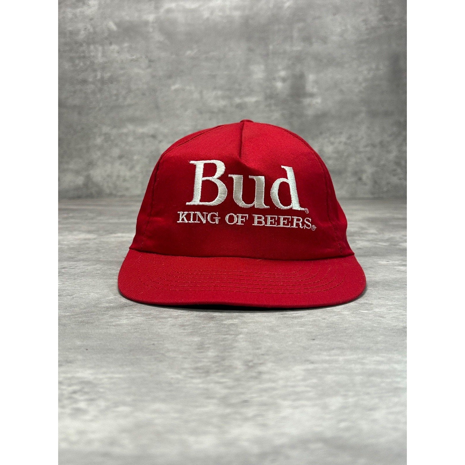 Vintage 80s Budweiser King Of Beers Embroidered Trucker Snapback Hat OSFA