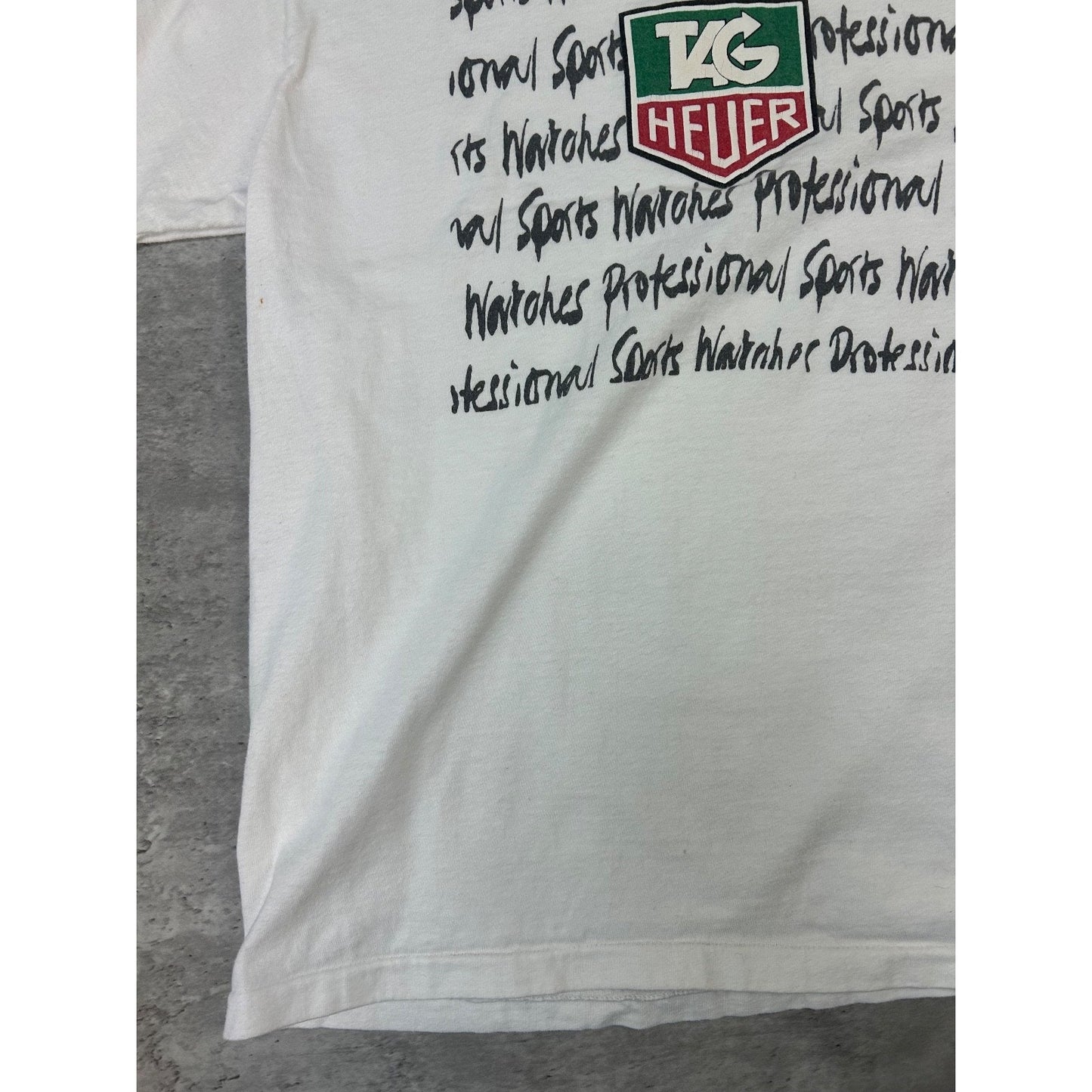 Vintage 90s Tag Heuer Professional Sport Watches Spellout Graphic T-Shirt Large