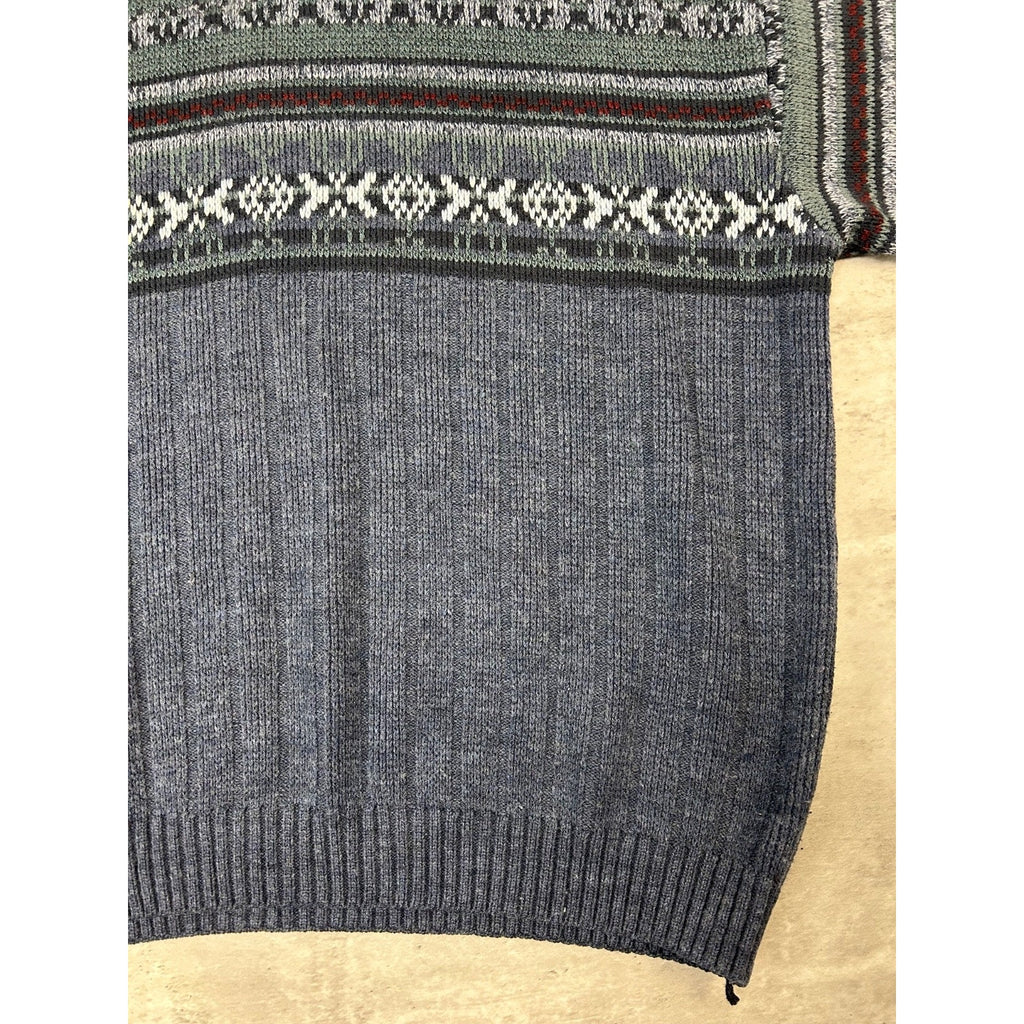 Vintage Cherokee Abstract Striped Pullover Knit Sweater Size XL