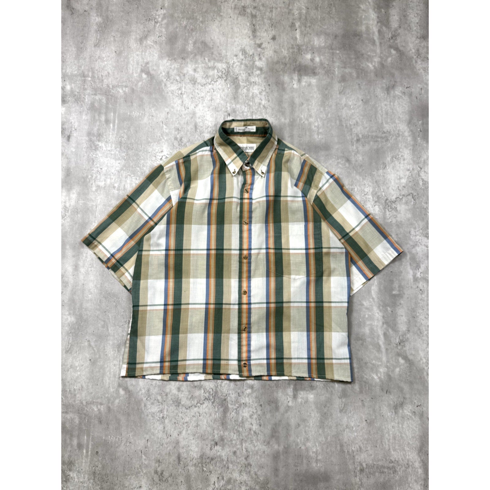 Vintage 90s Windsor Shirt Company Plaid Cropped Button Up Shirt Size Medium
