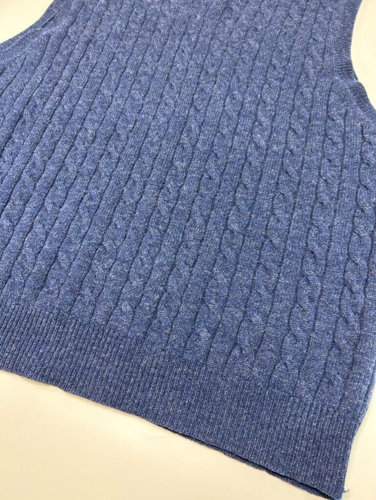 Vintage 90s GAP Cable Knit Pullover Sweater Vest Size XL Blue