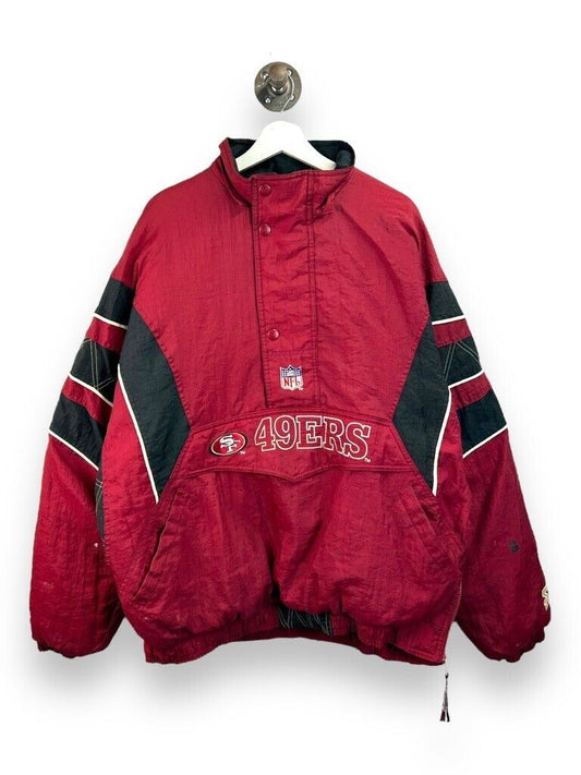 Vintage 90s San Fransisco 49ers NFL Insulated 1/2 Starter Jacket Size 2XL Red