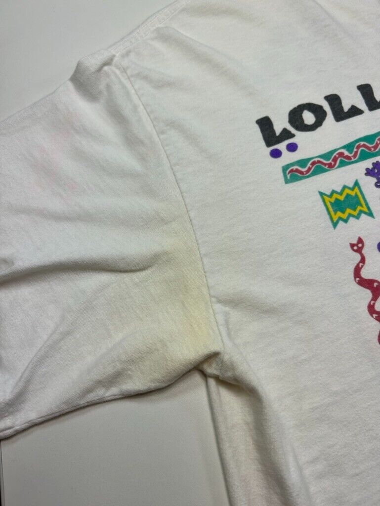 Vintage 1992 Lollapalooza Music Festival Tour Graphic T-Shirt Size XL White 90s