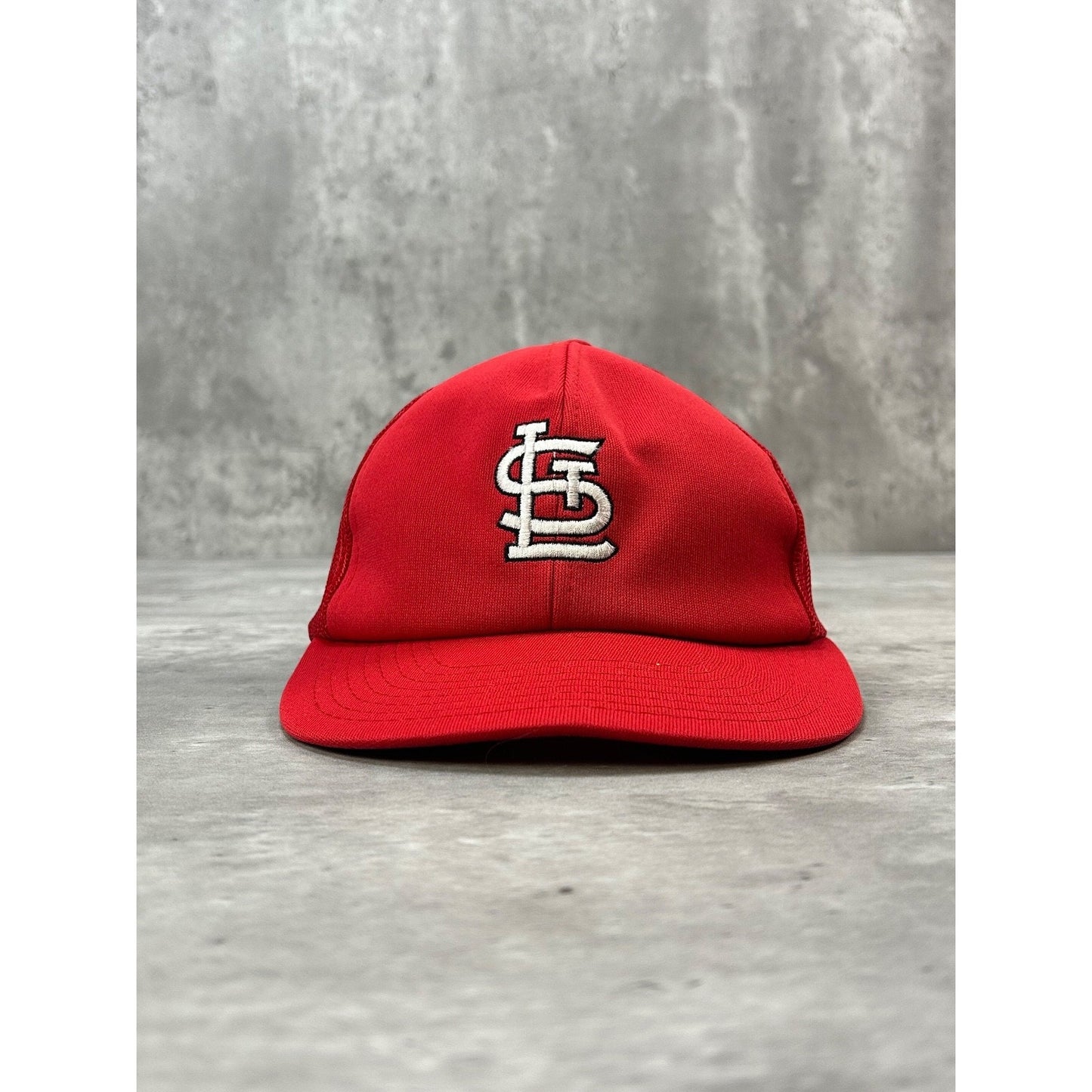 Vintage 80s St Louis Cardinals MLB Embroidered Logo Trucker Snapback Hat OSFA